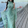 Olive Girl Purple Dramatic Qipao for Garden Wedding 2026 Fairycore Photoshoot S-L XS-3XL Plus Size Dramatic Silhouette Romantic Garden Party Editorial Not Costume Qipao Cheongsam Chinese Dress Chinese Heritage Fashion Women