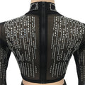 Women's 2 Piece Outfits Rhinestone Fringe Crop Cami Top and Bodycon Skirt Set Sexy Women's Nightclub Dress Party Dresses
