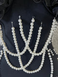 Elegant Black Bodycon Dress with Pearl Embellishments and Tulle Rose Bustier Ideal for Women Formal Event Evening Party