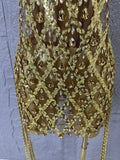 Sexy Crystal Mesh Halter Mini Dress Women Sheer Sequin Embellished Bodycon Outfit Birthday Party Nightclub Performance Costume