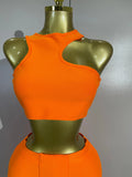Elegant Celebrity Evening Club Party Prom Luxury Birthday Dress Women Sexy Top Short Tassel Skirt Orange Bandage Two Pices Set
