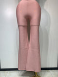 Women Sexy Bandage Crop Top Pant Set Evening Party Club Luxury Birthday High Street Fashion Elegant Luxury Birthday Outfit