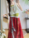 Olive Girl Romantic Hanfu Dress for Ren Faire 2026 Fairycore Photoshoot Everyday Wear S-L XS-3XL Plus Size Romantic Cottagecore Garden Party Editorial Not Costume Hanfu Chinese Dress Traditional Chinese Clothing Chinese Heritage Fashion Women