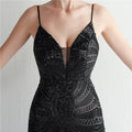 Women Strap Party Maxi Dress Sexy V Neck Evening Dress Celebrity Purple Sequin Dress Long Prom Formal Occasion  Dress