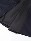 Navy Business Meetings Women's White Topstitch Trim Blazers Double Breasted Design Lapel Blazer for Office Commute