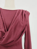 Folds Temperament Style T Shirt for Women Swing Neck Long Sleeve Tunic Slimming Fashion Autumn Tees Female Clothing