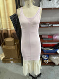 Sexy Solid Fishbone V-neck Dress Women Elegant Solid Sleeveless Pleated Slim Waist-cinching Mini Dresses 2026 Summer Party Gown