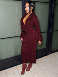 Knit Furry Patchwork Dress Women Deep V-Neck Sexy Elegant Christmas Party Winter Trend Stretch Skinny Maxi Bodycon
