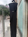 Elegant Vintage Spliced Ribbon Dresses for Women O Neck Sleeveless bodycon Folds Evening Luxurious Maxi Dress Female