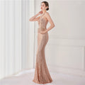 High Quality Women Design Maxi Dress Sexy One Shoulder Sequin Evening Dress Party Night Elegant Long Prom Dress Vestidos