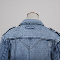 Personalized Street Denim Jacket 2025 New Fashion Ruffled Edge Single Breasted Lapel Denim Coat For Women Jeans