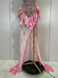 Luxury Sparkly Diamonds Pearls Strapless Mesh Maxi Dress Elegant Eveing Birthday Party Sexy Nightclub Performance Stage Costume