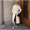 Detachable Triangle Shawl Long Puffer Coat Stand Collar Waist Tie Belt Button Solid Loose Women Coats 2026 Winter Commute Outfit