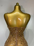 Women Sexy Sleeveless Rhinestone Sheer Mini Bodycon Dress Evening Party Luxury Birthday Bar Nightclub Stage Performance Clothing