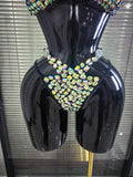 Colorful Sparkly Crystal Women Sexy Halter 2 Pieces Bodycon Bikini Set Summer Vacaion Beach Sexy Swimsuit Swimwear