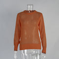 Mohair Round Neck Pullover Sweater For Women 2025 Spring Summer New Knitted Bottom Semi-sheer Knit Sweater Female Top