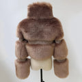 Solid Temperament Fur Coats For Women Lapel Long Sleeve Patchwork Zipper Slimming Jackets Female Fashion Style New