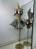 Women Sexy Shiny Diamonds Top Skirt Two Piece Sets Nightclub Party Stage Outfit Performance Danve Singer Costume Show Wear