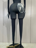Sexy Sparkle Diamond Long Sleeves Printed Stretch Jumpsuit Eveing Birthday Party Luxury NightClub Stage Costume Festivals Outfit