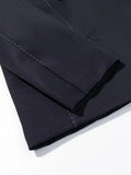 Navy Business Meetings Women's White Topstitch Trim Blazers Double Breasted Design Lapel Blazer for Office Commute
