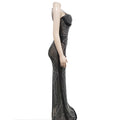 Sexy See Through Rhinestone Summer Maxi Dress Women 2026 Glitter Bodycon Club Party Dress Prom Evening Dresses Vestidos