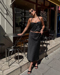 Summer Dress 2-Piece Set Women's Sexy Polka Dot Top Casual Maxi Skirts Sets Casual Party Vacation Y2k Female Dress Set