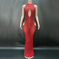 2026 Classic Red White Temperament Dress Birthday Party Light Luxury Model Catwalk Performance Dress Robe Femme Chic Et Élégante