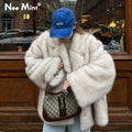 2026 Winter Ins Hot Fashion Girls Oversized Gradient Fur Coat Women Thick Warm Outerwear Fluffy Faux Fox Fur Jacket