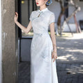 Pink Chesongam Young Girl Ao Dai Qipao New Chinese Style Dress Women Elegant Mesh Hem Vestidos Casual Outwear Hanfu Dresses