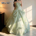 Olive Girl Green Romantic Dress for Garden Wedding 2026 Fairycore Photoshoot Everyday Wear XS-XXXL XS-3XL Plus Size Romantic Garden Party Editorial Not Costume Dress Chinese Heritage Fashion Women
