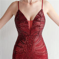 Women Strap Party Maxi Dress Sexy V Neck Evening Dress Celebrity Purple Sequin Dress Long Prom Formal Occasion  Dress