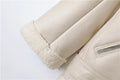 The new  women's jacket with extra thick warm and extra thick lamb feather rider jacket with artificial fur