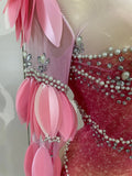 Luxury Sparkly Rhinestones Pearl Leaves Sexy Mesh Long Dress Women Celebrate Party Birthday Wedding Dress Nightclub Stage Outfit