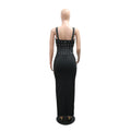 Diamonds Rhinestone Spaghetti Strap Evening Dresses Woman Elegant Cocktail Nightclub Party Prom Long Female Vestidos