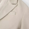 Beige Woolen Lapel Collar Fringe Hem Oversized Long Coats Chic Long Sleeve Warm Jackets Winter Daily Street Lady Outerwear 2026