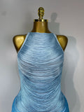 Women Sexy O Neck Sleeveless Gradient Tassel Mini Bodycon Bandage Dress Celebrity Elegant Evening Club Party Cocktail Dress