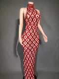Festival Shiny Rhinestones Party Dress Birthday Luxury Costume Fancy Brilliant Dancer Wedding Impressive Evening Dress