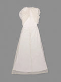 Apricot Spliced Mesh Folds Shawl Design Long Dresses For Women Sleeveless High Waist Temperament Maxi Dress Female 2026