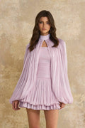 Women's Spring Summer Stand Collar Capelet Fitted Mini Dress Elegant Formal Party Wear 2026 Trendy Feminine Fashion Dress