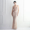2025 Sequin Long Strap Evening Dress Party Etiquette Celebration Robe Dress Sleeveless V-neck Robe Sexy Gowns Maxi Dress