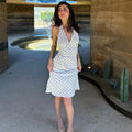 Polka Dot Hanging Neck Long Dress Women Elegant Strapless Sexy Lace-up Sleeveless Backless Fashion Club Party Dresses