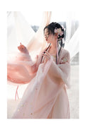 Olive Girl Pink Embroidered Fairy Dress for Ren Faire 2026 Garden Wedding Fairycore Photoshoot Everyday Wear S-L XS-3XL Plus Size Embroidered Flowing Sleeve Romantic Editorial Not Costume Fairy Dress Cottagecore Dress Chinese Heritage Fashion Women