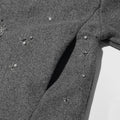 Solid Spliced Diamonds Loose Jackets for Women Stand Neck Long Sleeve Patchwork Pockets Coat Female New
