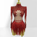 Luxury Hot Diamond Shiny Sequined Tassel Jumpsuit Fashion Party Stage Performance Dress Birthday Outfits Vestidos Fiesta De Lujo