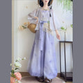 Olive Girl Purple Romantic Hanfu Dress for Ren Faire 2026 Fairycore Photoshoot Everyday Wear S-L XS-3XL Plus Size Romantic Cottagecore Garden Party Editorial Not Costume Hanfu Chinese Dress Traditional Chinese Clothing Chinese Heritage Fashion Women
