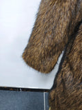 Luxury Patchwork Imitation Fur Mid Length Coat for Women Lapel Long Sleeve Spliced Pocket Loose Winter Coats Female