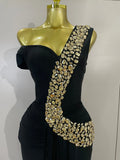 Women Elegant Shiny Diamond Sexy One Shoulder Long Bodycon Bandage Dresses Celebrity Evening Party Nightclub Wedding Guest Dress