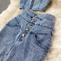 Women Denim Sets Sleeveless Strap Crop Top and Long Skirts Suits  Summer Jeans Streetwear Two 2 Piece Sets Outfits