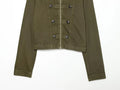 Green Napoleon Short Jeans Jacket Women's Chic Stand Collar Long Sleeve Zipper Crop Coat 2026 Lady Fall New Daily Street Outwear