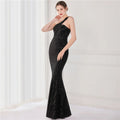 High Quality Women Design Maxi Dress Sexy One Shoulder Sequin Evening Dress Party Night Elegant Long Prom Dress Vestidos